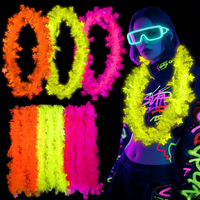 Collier fluorescent néon Pafu pour fête de carnaval, collier de fête qui brille dans le noir, collier guirlande de paillettes