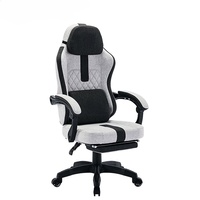 Silla de Juego Ergonómica con Reposapiés, Piel Sintética, Giratoria, Reclinable y con Reposabrazos Extensibles, Base de Acero para Oficina en Casa
