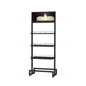 Elegantes Exhibidores de Metal Negro para Perfumes y Velas Aromáticas, con Estantes, para Boutiques o Tiendas de Velas - Product Image 6