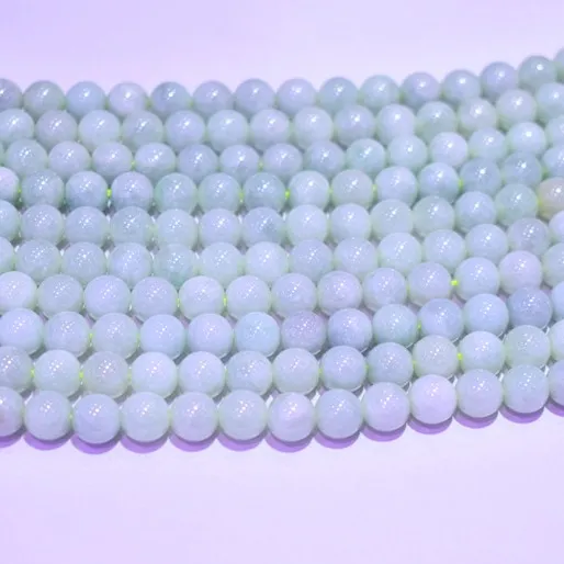 Grosir Halus Alami Batu Permata 8MM Jadeite Giok Bulat Batu Longgar Beads untuk Perhiasan Membuat