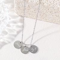 Collier Pendentif Calligraphie Arabe Sabr Shukr Tawaakal en Acier Inoxydable, Bijou de Mode Islamique Musulman pour l'Aïd, Vente en Gros