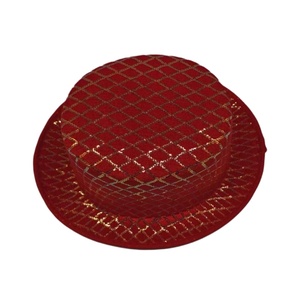 Chapeau Bob en Maille Rouge à Paillettes pour Femme – Protection Solaire et Anti-Vent pour Scène et Spectacles - Product Image 2