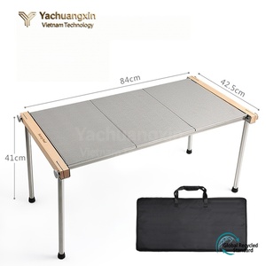 Outdoor Camping Stainless Steel Folding Picnic Combo <b>BBQ</b> <b>Table</b> <b>Table</b> <b>BBQ</b> Stove Wood Stove <b>Table</b> - Product Image 2