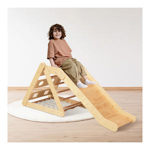 מסגרת טיפוס משולש מעץ 2 ב-1 רב תכליתי ומאזן החלקה לילדים חדר כושר מקורה - Product Image 6