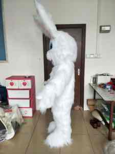 Costume de mascotte de <span class=keywords><strong>lapin</strong></span> de Pâques en fourrure blanche / Costume de <span class=keywords><strong>lapin</strong></span> pour adulte - Product Image 5