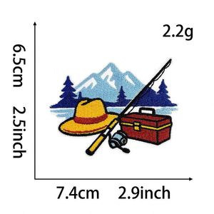 Patch thermocollant brodé en 3D, thème Las Vegas, avec motifs dés, cartes à jouer, tête de cerf et pêche, pour la décoration de vêtements - Product Image 6