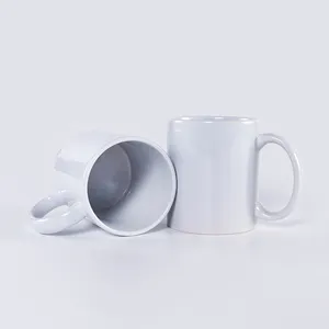 Qa Wholesale Bulk Ceramic Enamel Tea Mug Cup For Sublimation White