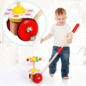 Puzle de madera para niños, carrito de <span class=keywords><strong>arrastre</strong></span>, juguete para niños y niñas, animales de dibujos animados, un solo empuje, diversión - Product Image 1