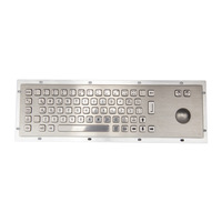 Kiosque de boule de commande en métal robuste et étanche pour clavier industriel en acier inoxydable à 67 touches