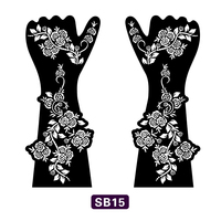 Pochoir de tatouage au henné temporaire personnalisé 2026 pour dessin floral – Pochoir complet pour tatouage au henné – Autocollant