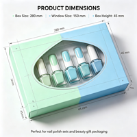 Coffret cadeau de vernis à ongles personnalisé, boîte d'emballage en papier avec fenêtre pour kit de manucure