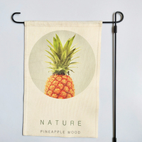 Drapeau de jardin personnalisé Qualisub en lin vierge pour sublimation – Couleurs marron clair/marron/blanc