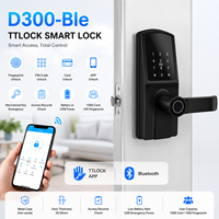 TTLock Serrure de porte intelligente avec poignée Serrure numérique biométrique à pêne dormant électronique sans clé pour porte avant/intérieure