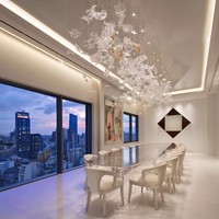 Luminaires suspendus en cristal LED modernes pour décoration intérieure contemporaine, salle d'exposition, salle de bal, hôtel