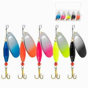 Set di 5 Esche Rotanti in Metallo, 90mm 18g, Esche Artificiali Affondanti per <span class=keywords><strong>Pesca</strong></span> di Trota e Spigola in Acque Dolci e Salate - Product Image 1