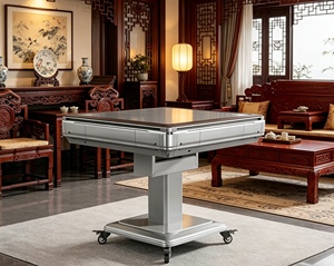 Machine à <span class=keywords><strong>mahjong</strong></span> silencieuse entièrement automatique quatre places, version Singapour 2026, table de <span class=keywords><strong>mahjong</strong></span> pliable pour la maison, gris ciel étoilé - Product Image 5