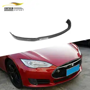 Serat karbon Model S Depan Lip untuk Tesla Tesla P85 2014 UP