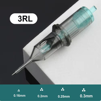 Aiguille verte 1RL de cartouche de tatouage d'OEM 0.20mm-0.35mm pour effectuer des conceptions adaptées aux besoins du client