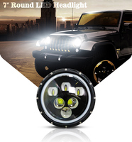 MOXI IOL phare LED multiple 7 pouces rond feux de croisement avec Angle yeux DRL tourner Singal pour moto jeep wrangler