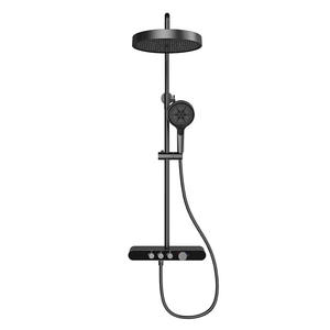 Juego de ducha redondo moderno con rociador superior y cabezal de mano, cromado, fácil de instalar 888 - Product Image 1