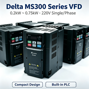 ตัวแปรอินเวอร์เตอร์ไดรฟ์เดลต้า VFD 0.2kw ไฟฟ้าทั้งหมด2.2KW 5.5KW 15KW 7.5KW - Product Image 1