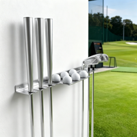 Organisateur de clubs de golf en acier inoxydable usiné CNC sur mesure, support mural de rangement, plateau à balles en métal, présentoir de garage pour clubs