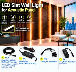 Lumière LED parfaite pour panneau acoustique, kit d'éclairage flexible à bande néon 24V CRI90 IP65 - Product Image 1