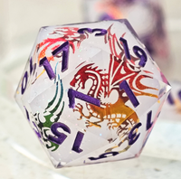 Ensemble de dés de jeu de rôle DND en résine à motif de dragon, 7 pièces, noyau liquide, bords tranchants, polyédriques pour les jeux de table Dungeons & Dragons