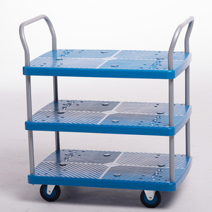 Carrello <span class=keywords><strong>a</strong></span> <span class=keywords><strong>mano</strong></span> <span class=keywords><strong>per</strong></span> il trasporto di magazzino industriale con <span class=keywords><strong>ruote</strong></span> mute <span class=keywords><strong>a</strong></span> 3 livelli in plastica - Product Image 3