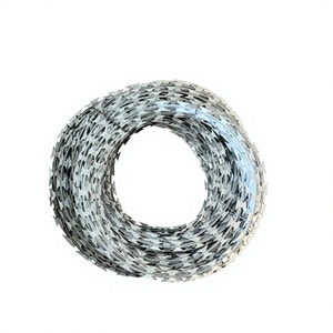 Fil barbelé rasoir HBZC, fil barbelé galvanisé à chaud anti-piraterie, bobine de fil barbelé à lames croisées en acier / fil de protection - Product Image 4