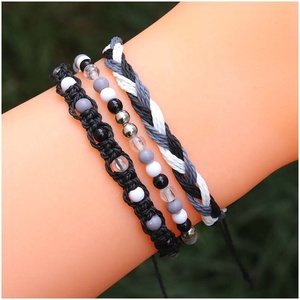 Pulseira de Cordão Trançado à Prova d'Água com Contas Acrílicas Boêmias para Surfistas do Oceano, Pulseira de Amizade Estilo Boho - Product Image 4
