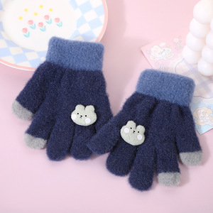 Guantes de Dedo con Diseño de Conejito para Bebé, Otoño e Invierno, Forro Polar Grueso y Cálido, Diseño Moderno para Ciclismo - Product Image 3