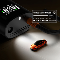 Gonfleur de pneus portable en ABS, pompe à air intelligente sans fil, recharge USB, affichage numérique, pour voiture et vélo, lumière d'urgence pour pneus