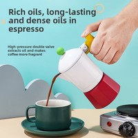 Cafetière Moka italienne portable en aluminium 150 ml 3 tasses, expresso sur cuisinière, bouilloire classique, Cafetera, OEM commercial