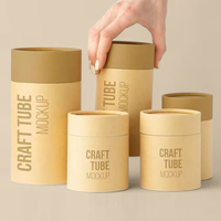Emballage en Tube de papier brun en plastique zéro, emballage de boîte de cylindre en carton personnalisé pour bougie/bouteille/cosmétique
