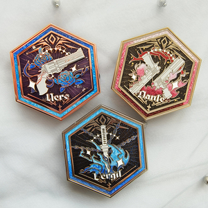 Bán buôn tùy chỉnh phim hoạt hình kính màu ngọc trai long lanh vàng-mạ kim loại cứng mềm men cho lưu niệm - Product Image 5