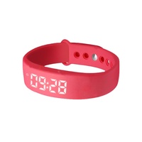 Montre de sport intelligente Alarme à vibrations fortes Montre de mouillage de lit Réveil Rectangle Boîtier Temps Podomètre 3D LED Bracelet en silicone