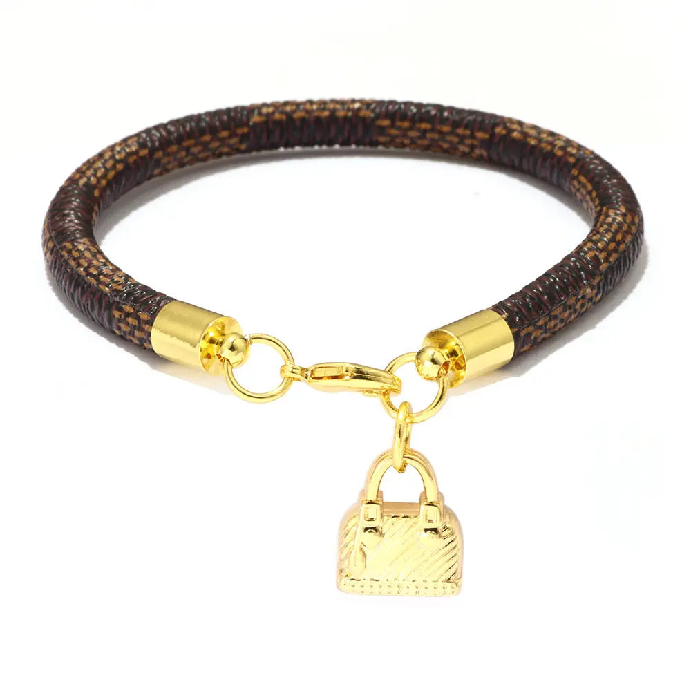 Personalized Leather Lock Bracelet Punk Braided Bracelets Rock Leather Wristbands Gothic Adjustable Wrap Bracelet for Men Women
