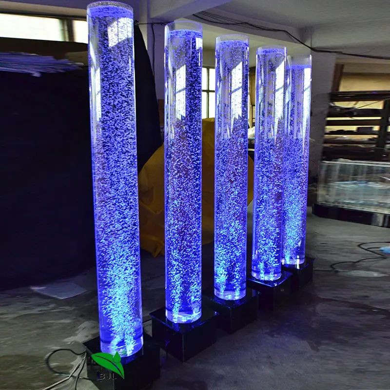 Lámpara de burbujas de agua con luz LED, decoraciones navideñas, columna redonda