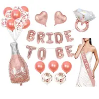Rose Gold Cô Dâu Để Được Sash 12Inch Bóng Bay Cao Su Sequin Heart Balloon Wedding Bridal Trang Trí Phòng Bachelorette Nguồn Cung Cấp Bên