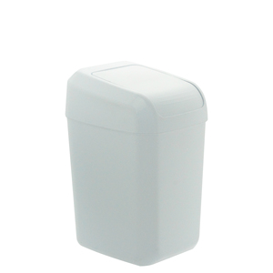 TROYA 15-liter waste <b>bin</b> with swing <b>lid</b>. White. DENOX plastic waste <b>bin</b> - Product Image 3