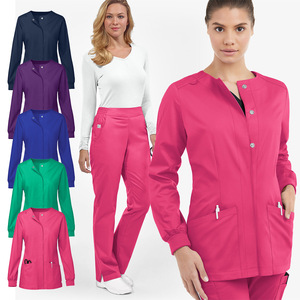 Divisa Ospedaliera Personalizzata Antirughe per Infermieri, Set con Giacca a Maniche Lunghe e Pantaloni per Autunno - Product Image 1