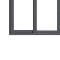 Fenêtre coulissante en alliage d'aluminium à double vitrage trempé isolant insonorisant avec cadre noir moderne pour immeuble de bureaux