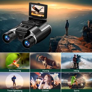 Caméra télescope HD DT40 12x32, jumelles optiques 2 en 1 pour l'extérieur avec enregistreur vidéo numérique intégré pour l'observation des oiseaux - Product Image 2