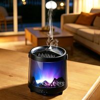 Diffuseur d'aromathérapie électrique ultrasonique en plastique avec simulation de flamme 3D volcan, 300 ml, huile essentielle Aurora, télécommande