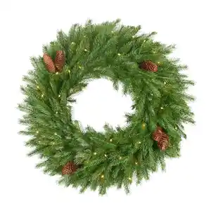 2024 NEW Style High Quality Wreath Cheap Price Christmas Supplies Christmas Garland & Wreath Led Prelit Wreath Decor