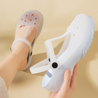 Sandales pour femmes Pantoufles EVA Semelle épaisse TPU Soft Upper Anti-Slip Pantoufles Round Toe Fashion Cave Clogs Nurse Jelly Shoes