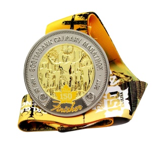 Proveedor Oro: Medalla de finalista de maratón deportiva de tela con cinta y cordón para el cuello, diseño chino personalizable para niños (5k, 10k, 21.1k) - Product Image 4