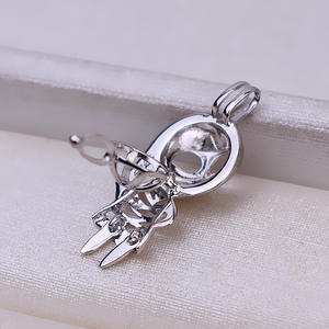 Accesorios de Plata S925 para DIY, Colgante de Diablo de Halloween Estilo Europeo Americano, Collar con Perla Vacía sin Orificio de 5-6.5 mm, Fornituras de Joyería - Product Image 3