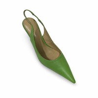 Sandales à talons hauts vertes à bout pointu et bride arrière, chaussures habillées à enfiler sans talon